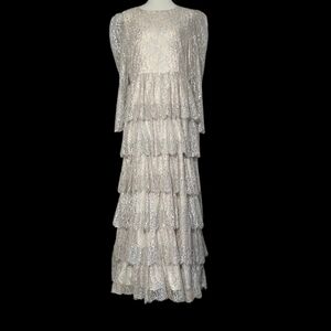 Antonia Melani  Elegant Lace Tiered Dress